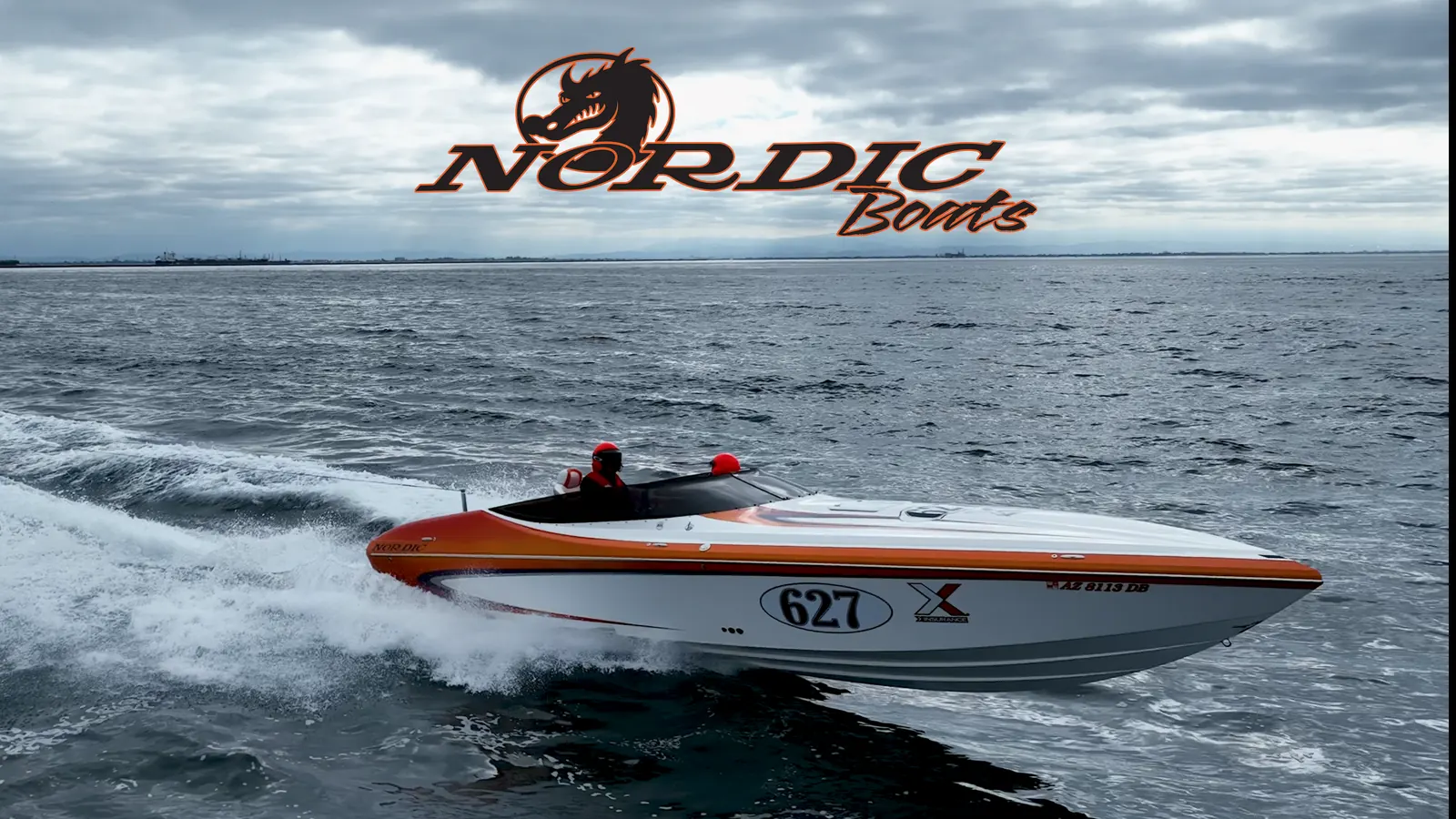 Nordic Boats number 627 racing across the channel